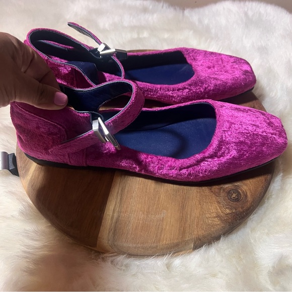 Free People Mystic Mary Jane Velvet Flats with Ankle Strap Size EU 40, US 10 - Picture 4 of 12